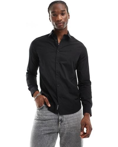Calvin Klein Slim Stretch Shirt - Black