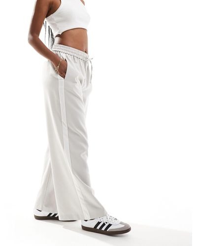 ONLY Pull On Trouser With Contrast Panel - White