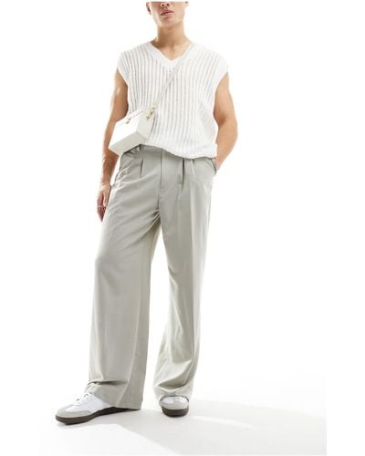Collusion Relaxed Tailored Trousers - Grey