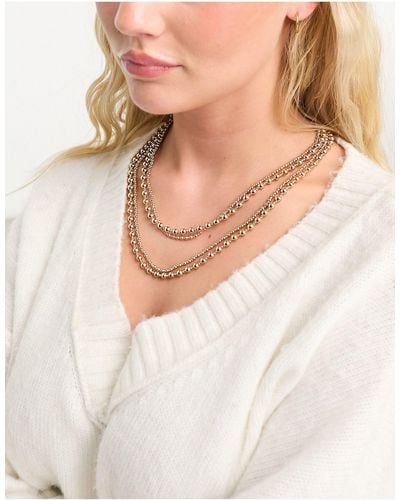 Accessorize Layered Bead Necklace - White
