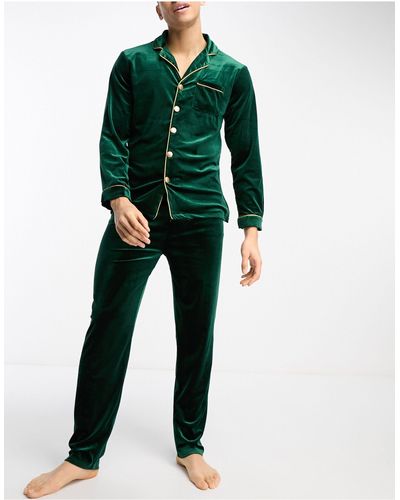 NIGHT Fluwelen Pyjama - Groen