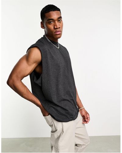 ASOS Oversized Fit Vest With Dropped Armholes - Grey