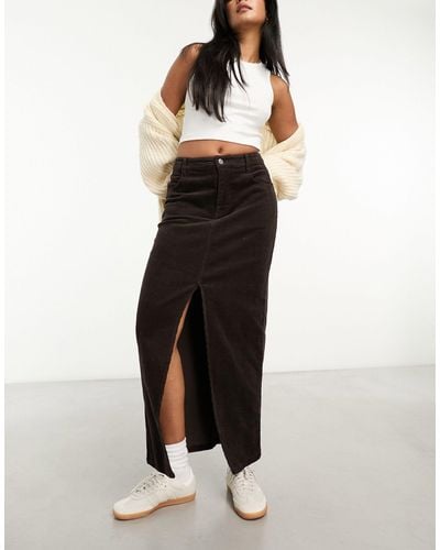 ASOS Maxi Rok Van Corduroy - Zwart