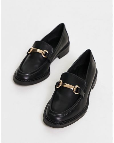 Stradivarius Loafer With Chain Detail - Black