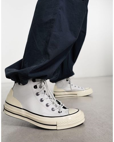 Converse Chuck 70 Hi Leather Trainers - Blue