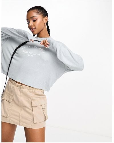 Abercrombie & Fitch Sweater Met Lange Mouwen En Logo - Wit