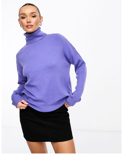 French Connection Centre Seam Oversized Roll Neck - Purple