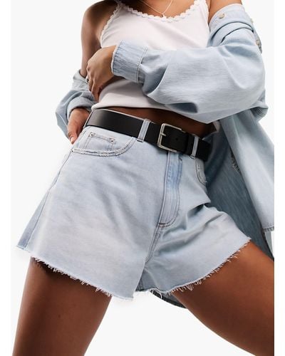 ASOS Asos design tall - short en jean coupe trapèze - délavage clair - Gris