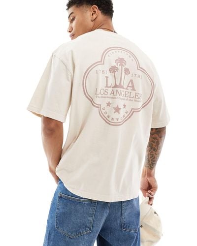 Pull&Bear Los Angeles T-shirt - White