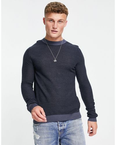 Jack & Jones Originals - maglione girocollo testurizzato e navy - Blu