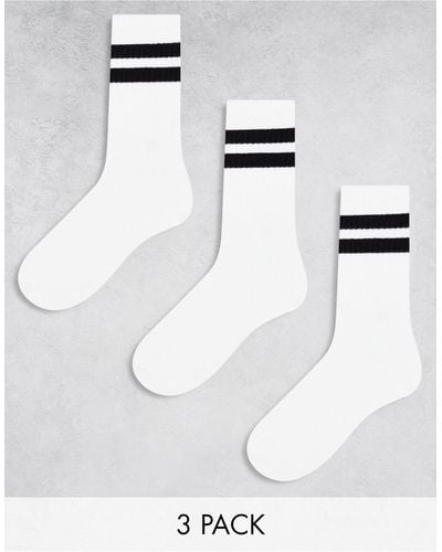 Weekday 3 Pack Sport Socks - White