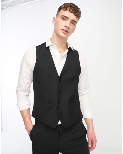 French Connection Suit Waistcoat - Black
