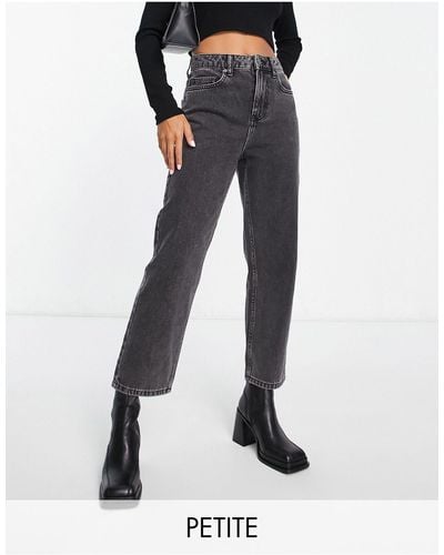 Miss Selfridge Emily high waist slit front ankle grazer skinny jeans in  black