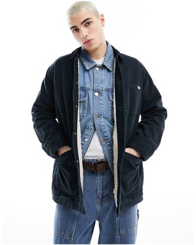 Dickies Duck Canvas Borg Lined Chore Jacket - Blue