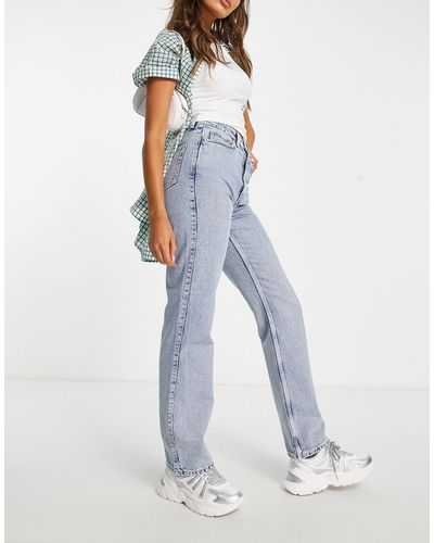 Weekday Rowe Extra High Waist Straight Fit Jeans - Blue