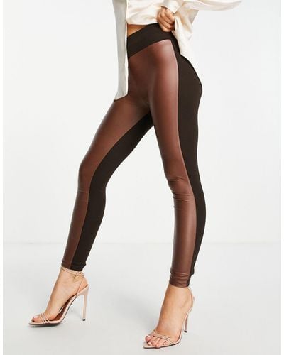 Trendyol Shiny leggings - Brown
