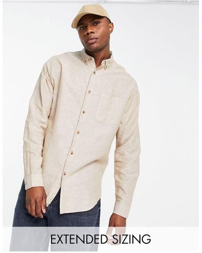 ASOS Oversized Linen Shirt - Natural