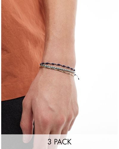ASOS 3 Pack Skinny Cord And Chain Bracelet Set - Multicolour