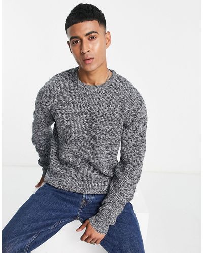 Brave Soul Two Color Twist Sweater - Gray