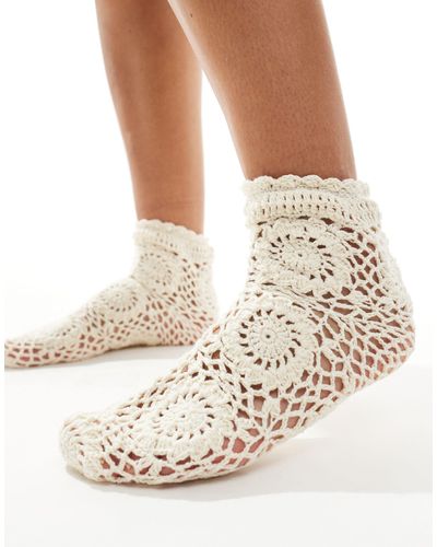 Reclaimed (vintage) Crochet Socks - Natural