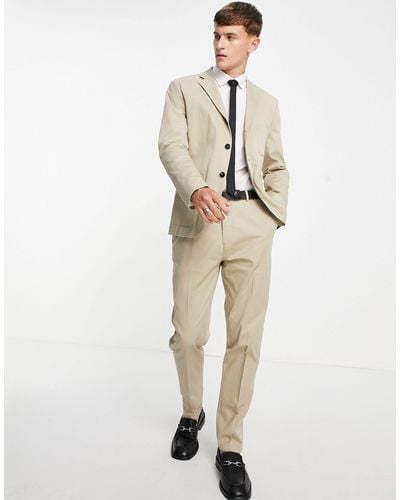 SELECTED Slim Tapered Suit Pants - Natural