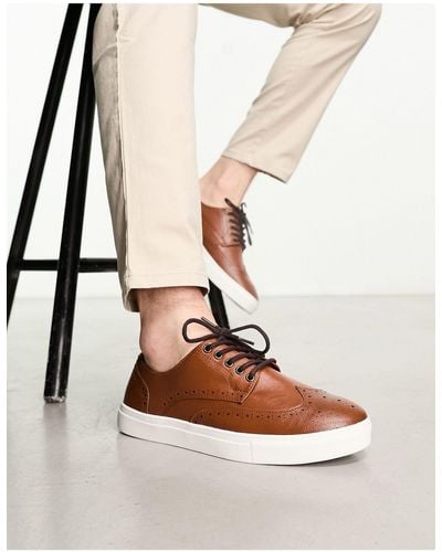 ASOS Lace Up Brogue Shoes - White