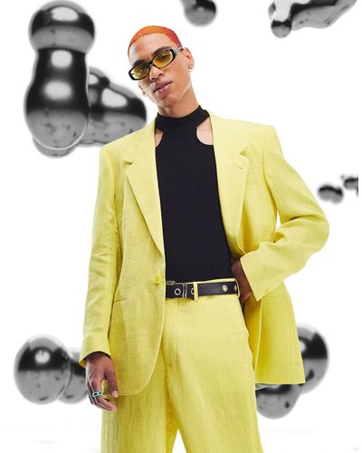 ASOS Slim Longline Suit Jacket - Yellow