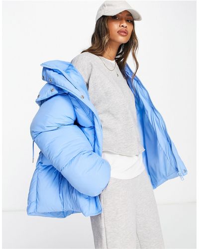 ASOS Hooded Puffer Jacket - Blue