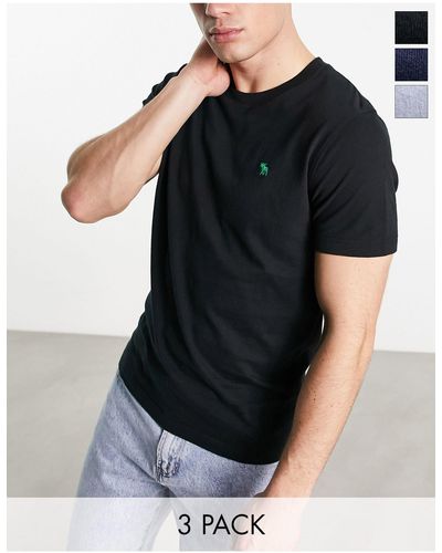 Abercrombie & Fitch Set Van 3 T-shirts Met Icoonlogo - Zwart