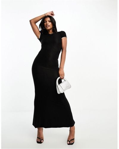 Fashionkilla Reversible Short Sleeve Maxi Dress - Black