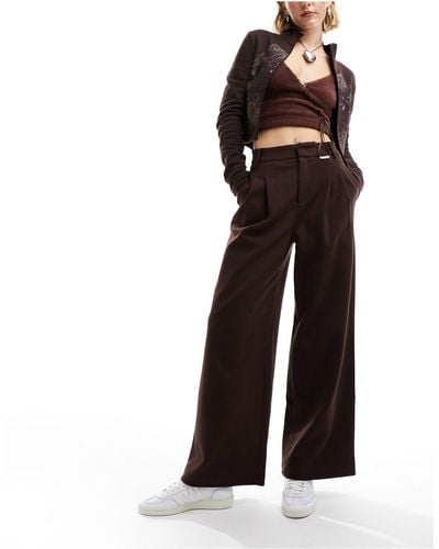 Urban Revivo Relaxed Wide Leg Tailored Trousers - Black