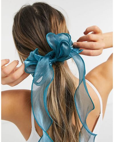 Pieces Organza Hair Tie With Bow - Multicolor