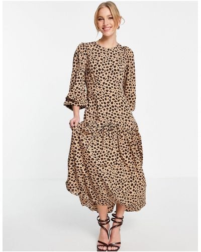 Never Fully Dressed Lucia Deliah Animal Print Dress - Brown