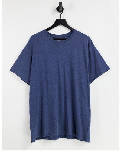 Brave Soul T-shirt oversize mélange - Blu