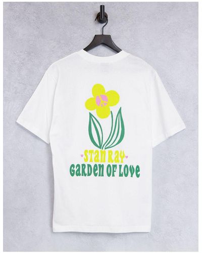 Stan Ray T-shirt Met 'garden Of Love' Print Op - Wit