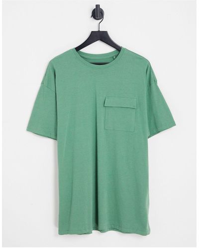 Threadbare T-shirt à poche oversize - lierre - Vert