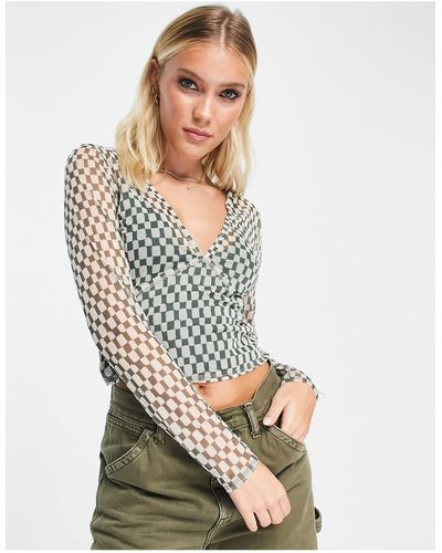 Abercrombie & Fitch Printed Mesh Tee - Green