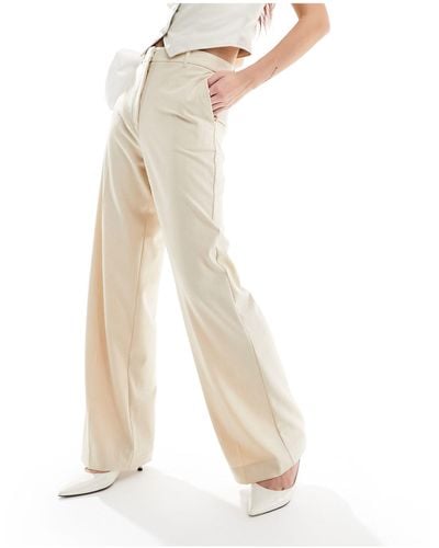 Mango Slouchy Straight Leg Tailored Trouser - White