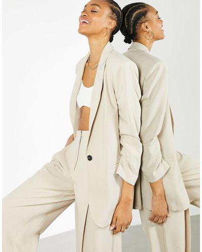 ASOS Oversized Longline Blazer - Natural