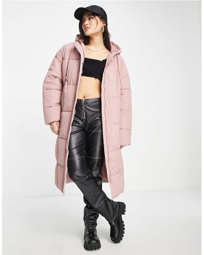 Missguided Seamed Longline Puffer Jacket - White