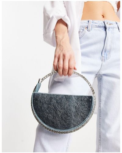 Public Desire The Allesia Embellished Circle Clutch Bag - White
