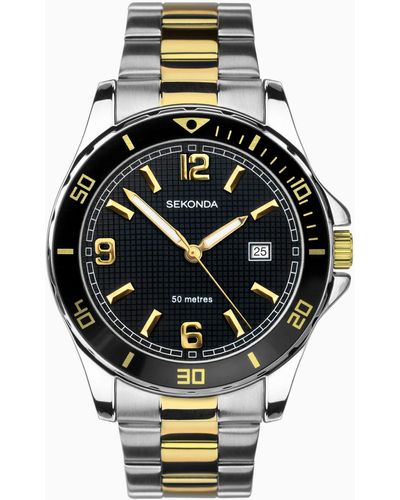 Sekonda Dive Two Tone Stainless Steel Analogue Watch - Grey