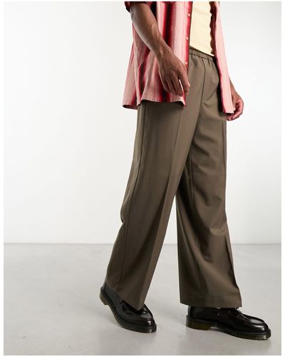Weekday Axel Relaxed Trousers - Brown