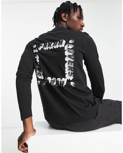 Farah – aspin – langärmliges baumwoll-shirt - Schwarz
