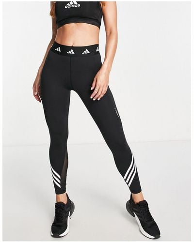adidas Originals Adidas - Training - Techfit - legging Met 3-stripes - Zwart