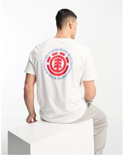 Element T-shirt bianca con stampa del logo sul retro - Bianco