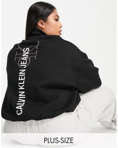 Calvin Klein Plus – institutional – sweatshirt - Schwarz