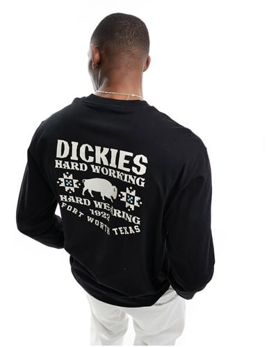 Dickies Hays Long Sleeve T-shirt With Texas Back Print - Black