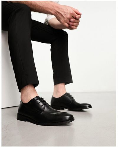 French Connection Formal Leather Derby Lace Up Shoes - Black