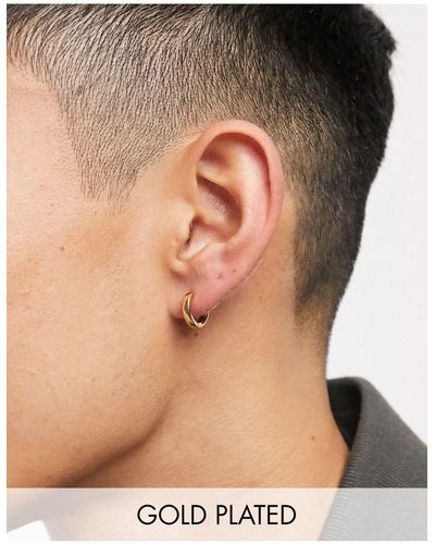 ASOS 9mm Hoop Earrings - Metallic